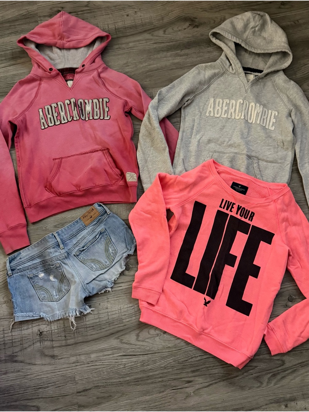 Abercrombie & Fitch Pink, Coral & Gray Girls' Hoodies and Pullover